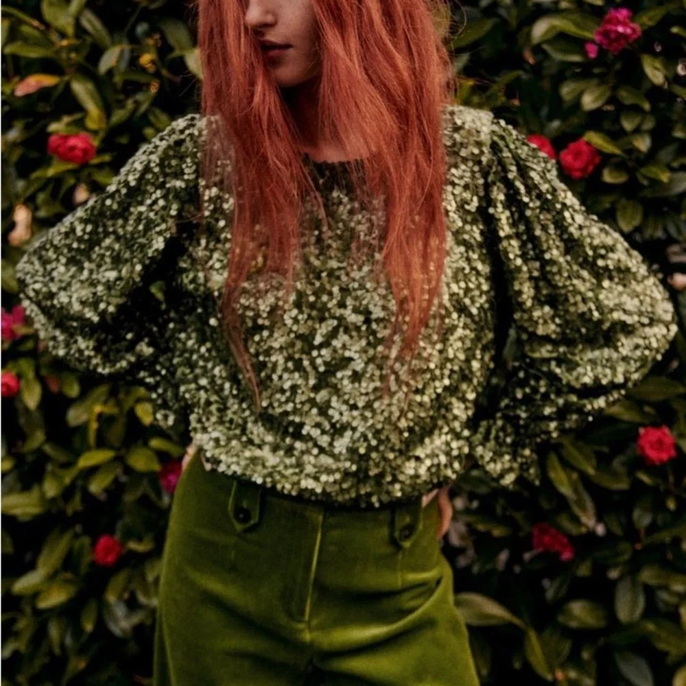 Sezane Merlin Sequin Blouse - Picture 2 of 7